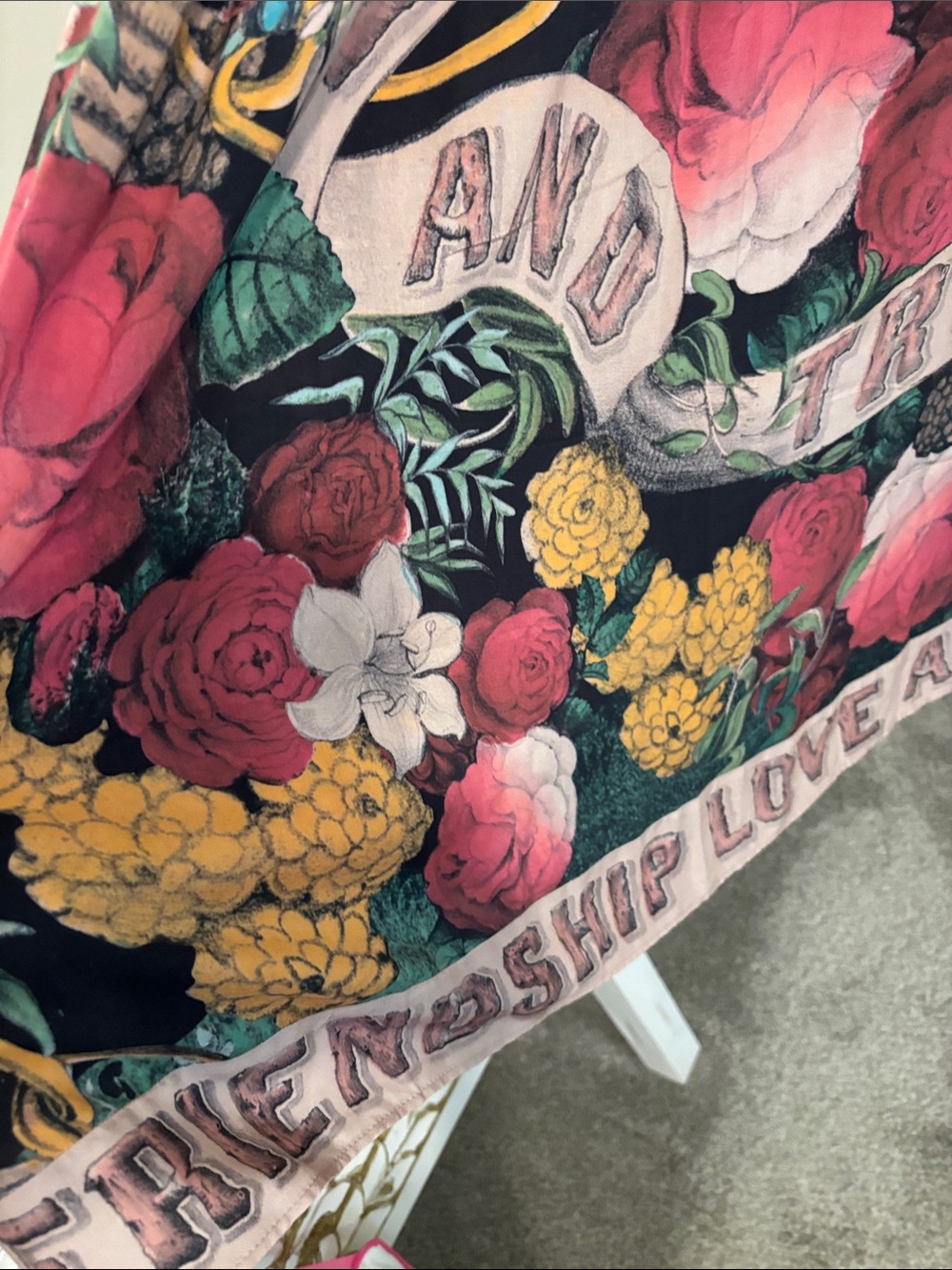 Floral Eye Print Maxi Dress in Pink, Green & Yellow - Picture 5 of 7